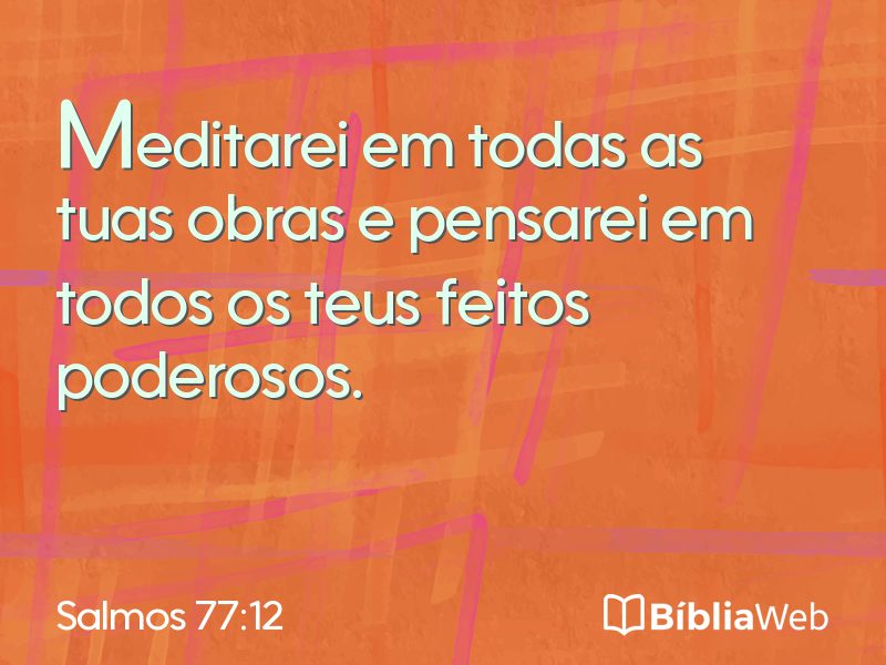 Salmos 77:12 em imagem para compartilhar