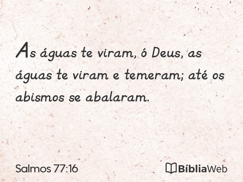 Salmos 77:16 em imagem para compartilhar
