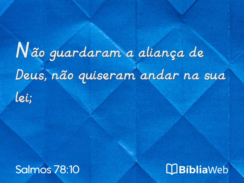 Salmos 78:10 em imagem para compartilhar