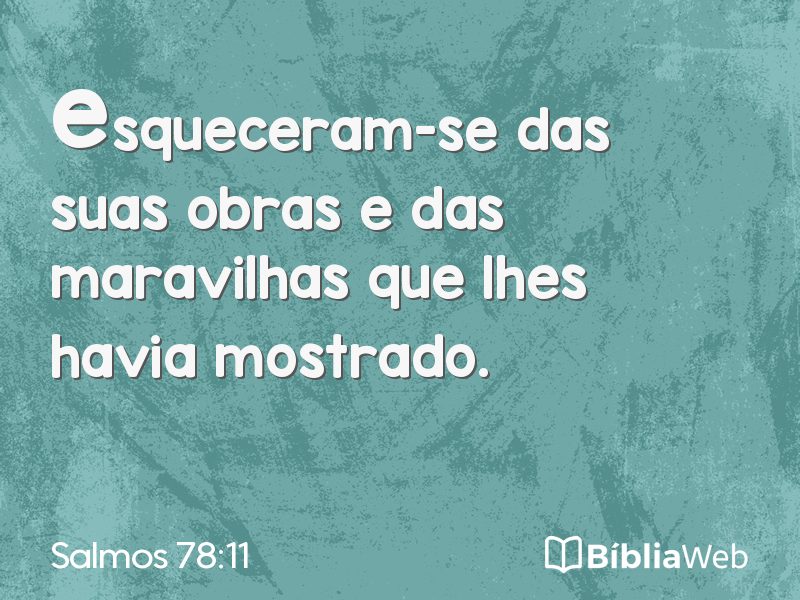 Salmos 78:11 em imagem para compartilhar