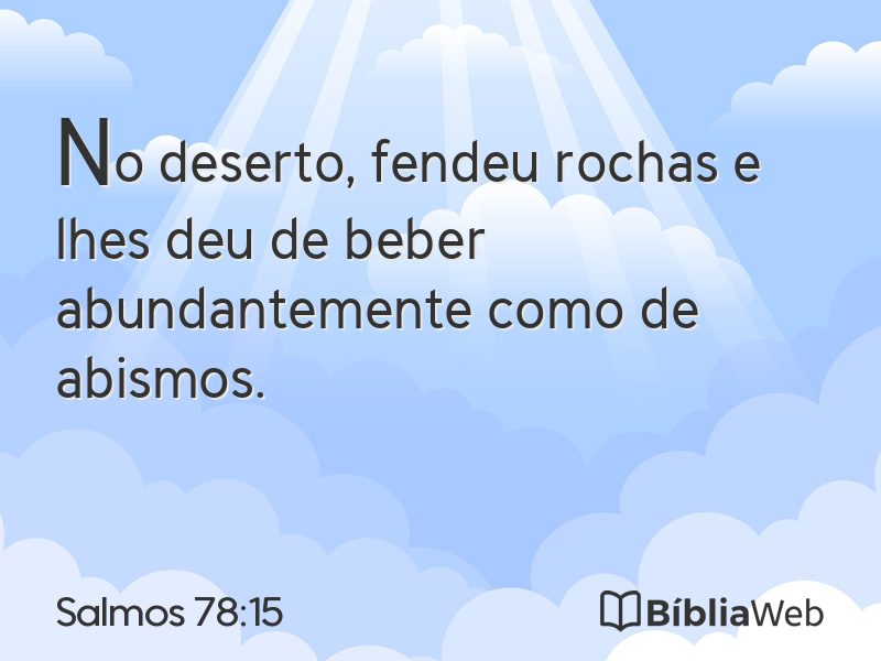 Salmos 78:15 em imagem para compartilhar