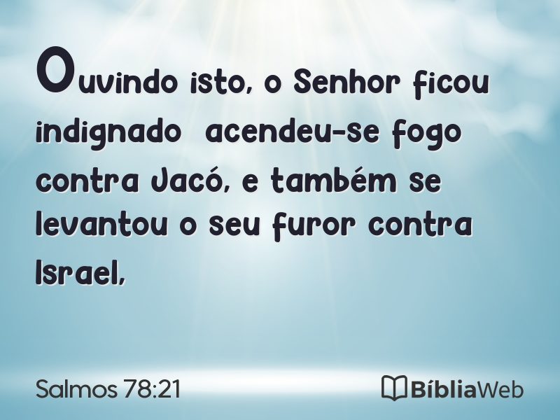 Salmos 78:21 em imagem para compartilhar