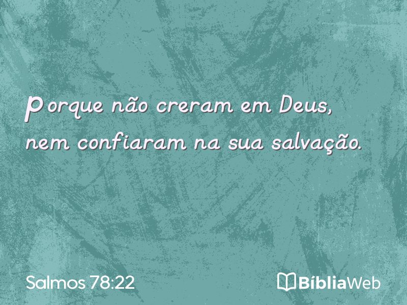 Salmos 78:22 em imagem para compartilhar