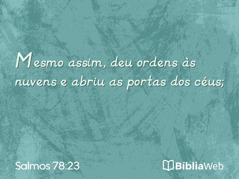 Salmos 78:23 em imagem para compartilhar