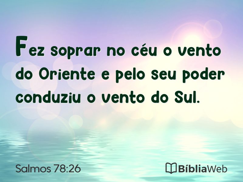 Salmos 78:26 em imagem para compartilhar