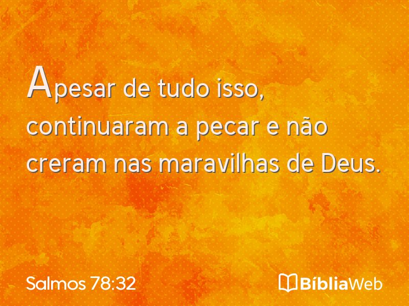Salmos 78:32 em imagem para compartilhar