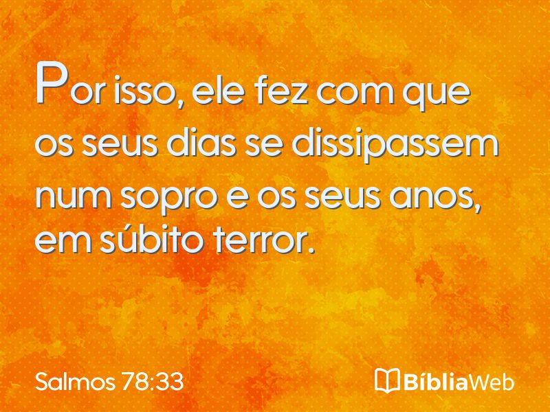 Salmos 78:33 em imagem para compartilhar