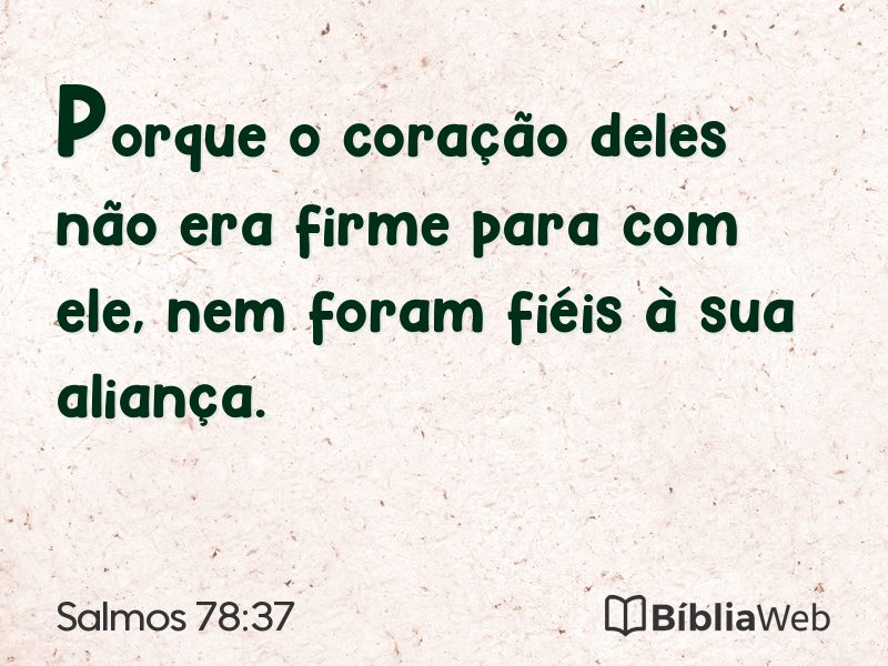 Salmos 78:37 em imagem para compartilhar