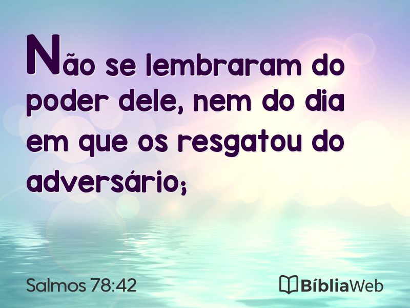 Salmos 78:42 em imagem para compartilhar