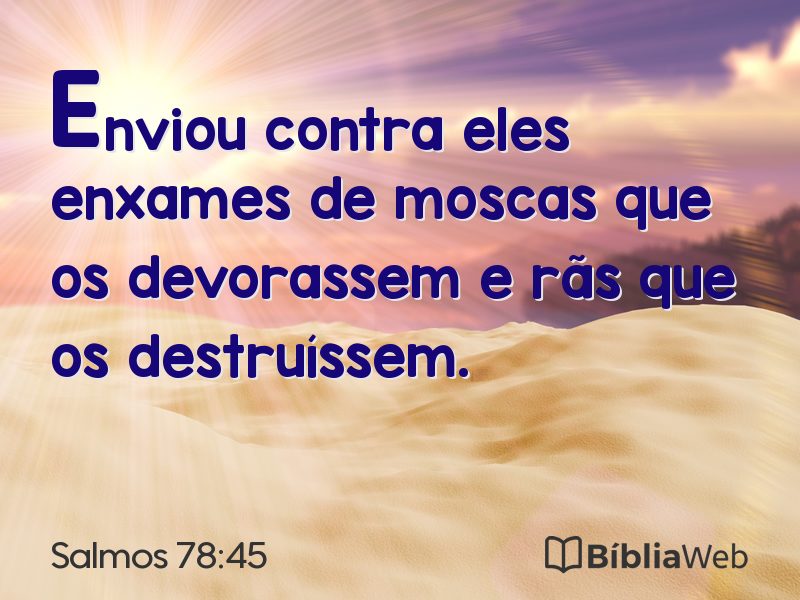 Salmos 78:45 em imagem para compartilhar