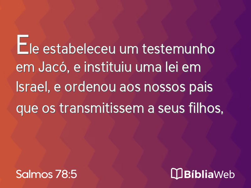 Salmos 78:5 em imagem para compartilhar