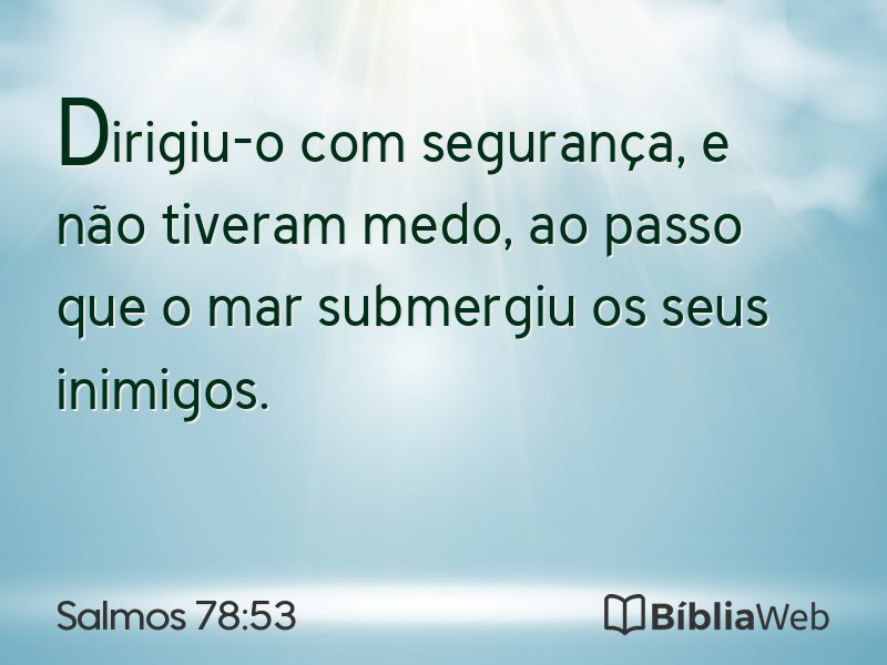 Salmos 78:53 em imagem para compartilhar