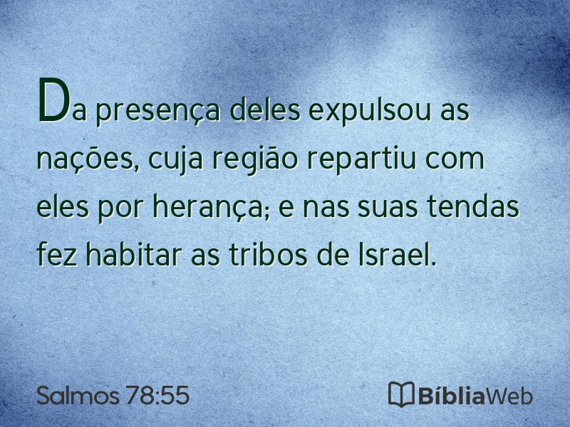 Salmos 78:55 em imagem para compartilhar
