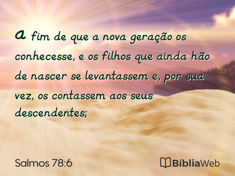 Salmos 78:6 em imagem para compartilhar