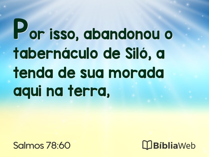 Salmos 78:60 em imagem para compartilhar