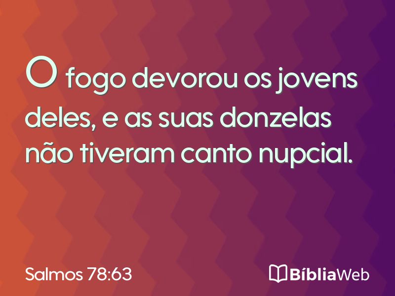 Salmos 78:63 em imagem para compartilhar