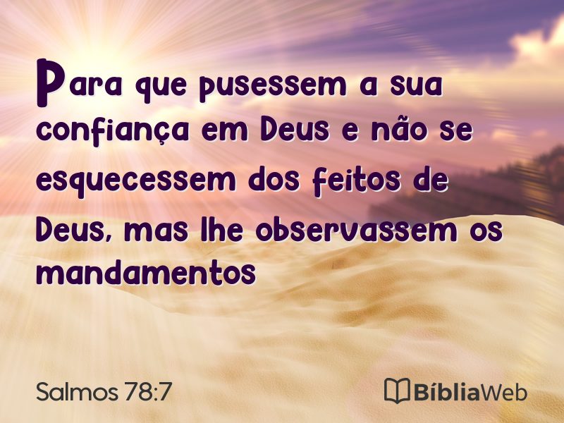 Salmos 78:7 em imagem para compartilhar