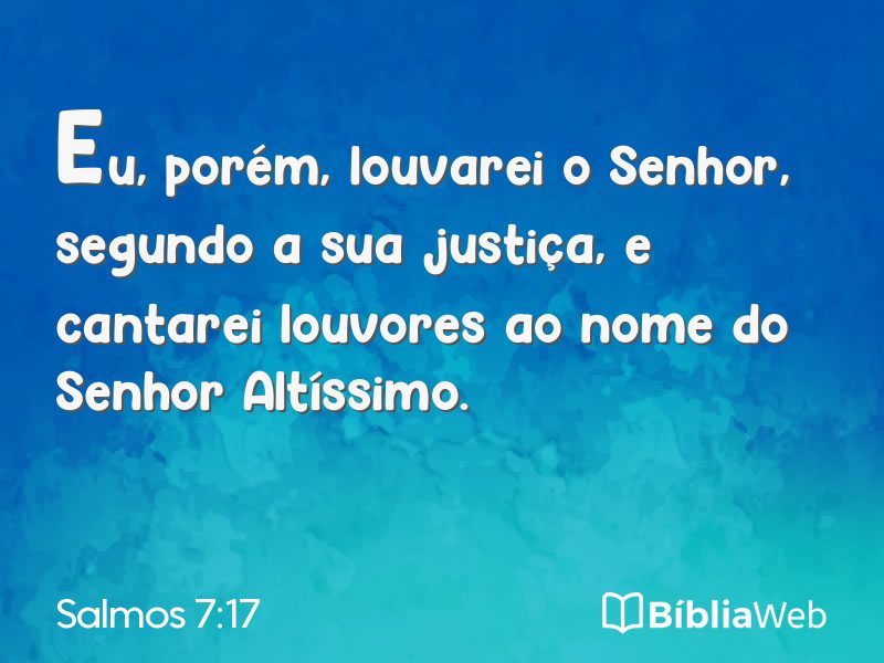 Salmos 7:17 em imagem para compartilhar
