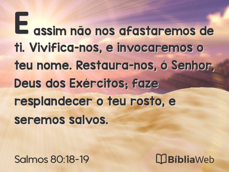 Salmos 80:18-19 em imagem para compartilhar