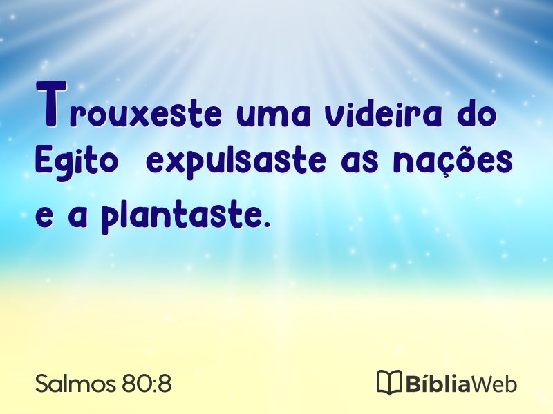 Salmos 80:8 em imagem para compartilhar