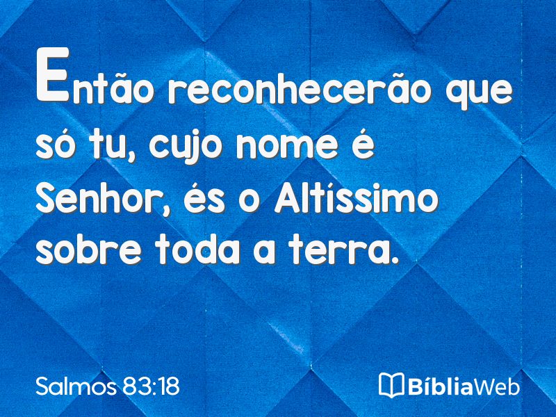 Salmos 83:18 em imagem para compartilhar