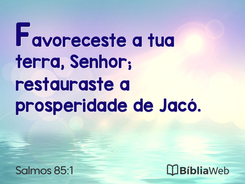 Salmos 85:1 em imagem para compartilhar
