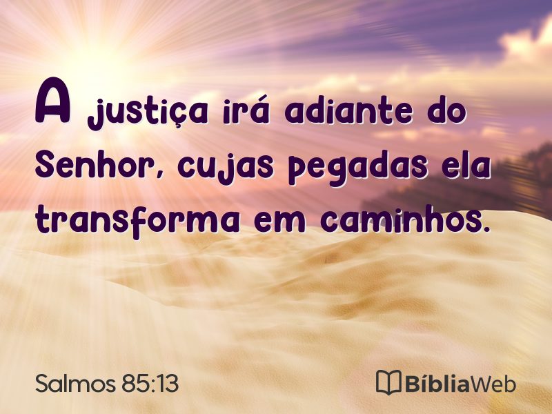 Salmos 85:13 em imagem para compartilhar