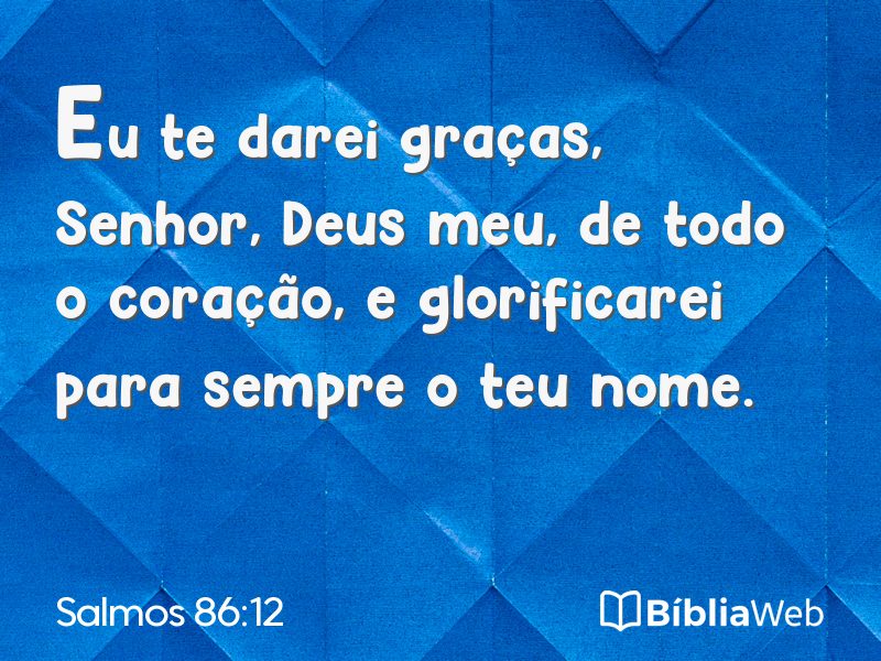 Salmos 86:12 em imagem para compartilhar