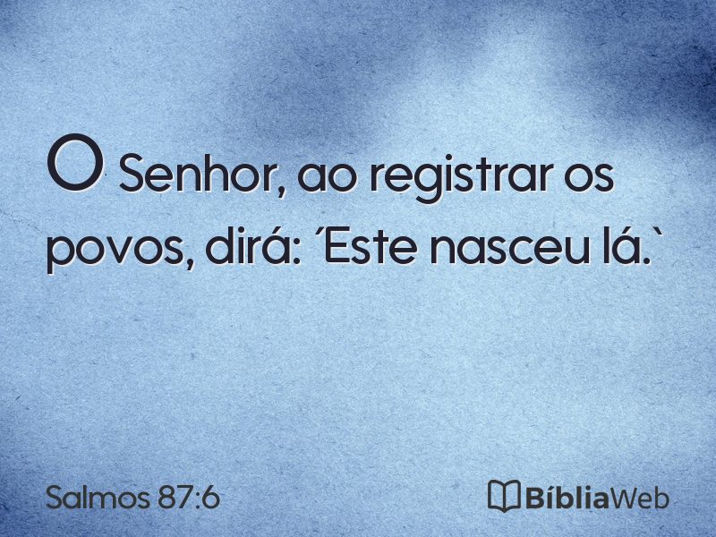 Salmos 87:6 em imagem para compartilhar