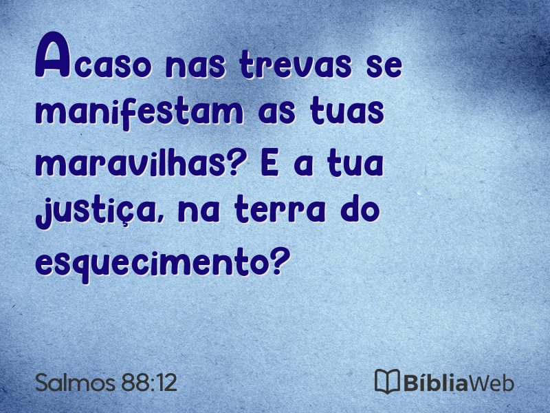Salmos 88:12 em imagem para compartilhar
