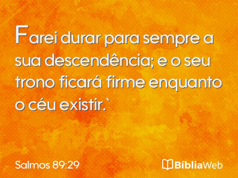 Salmos 89:29 em imagem para compartilhar