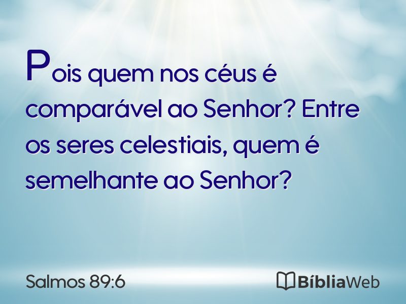 Salmos 89:6 em imagem para compartilhar