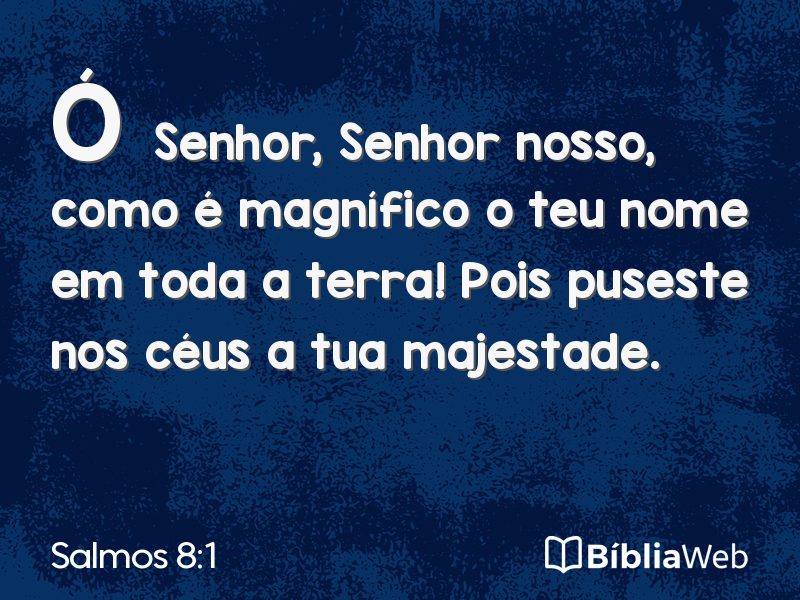 Salmos 8:1 em imagem para compartilhar