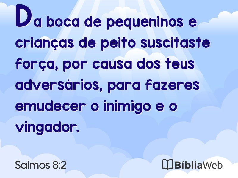 Salmos 8:2 em imagem para compartilhar