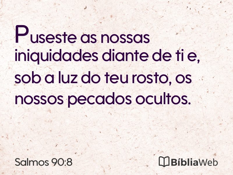 Salmos 90:8 em imagem para compartilhar