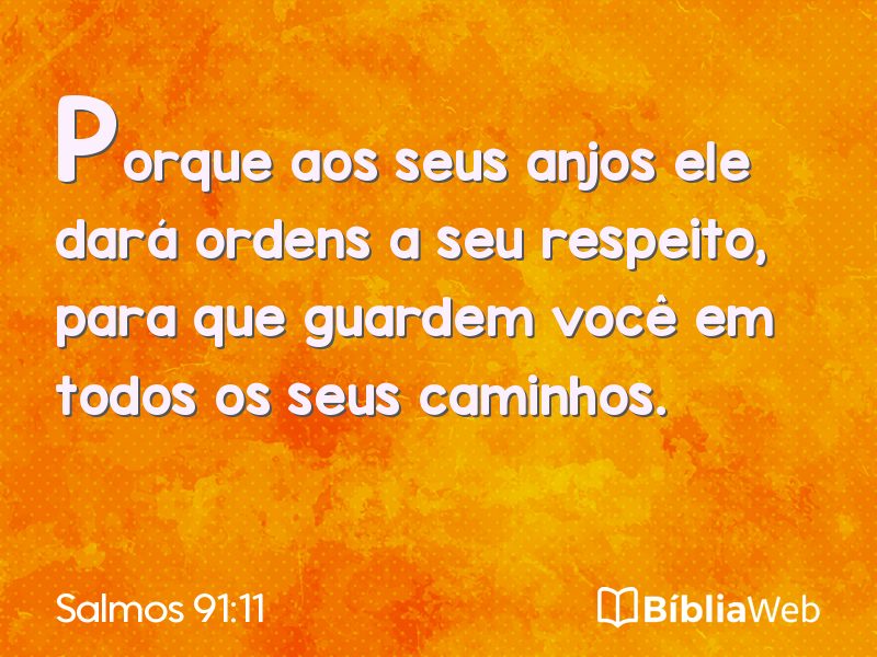 Salmos 91:11 em imagem para compartilhar