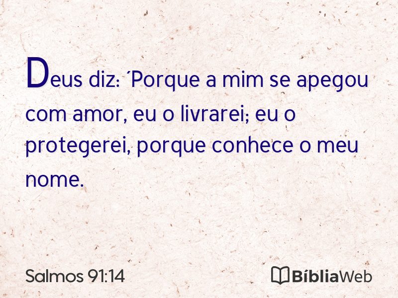 Salmos 91:14 em imagem para compartilhar