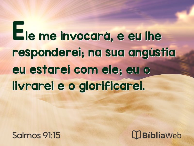 Salmos 91:15 em imagem para compartilhar