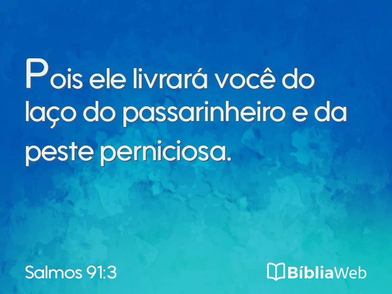 Salmos 91:3 em imagem para compartilhar