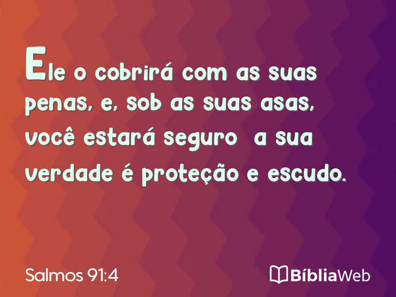 Salmos 91:4 em imagem para compartilhar