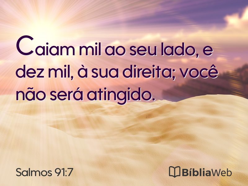Salmos 91:7 em imagem para compartilhar
