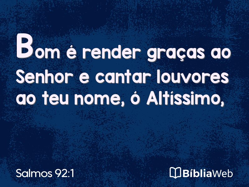 Salmos 92:1 em imagem para compartilhar