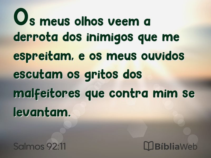Salmos 92:11 em imagem para compartilhar