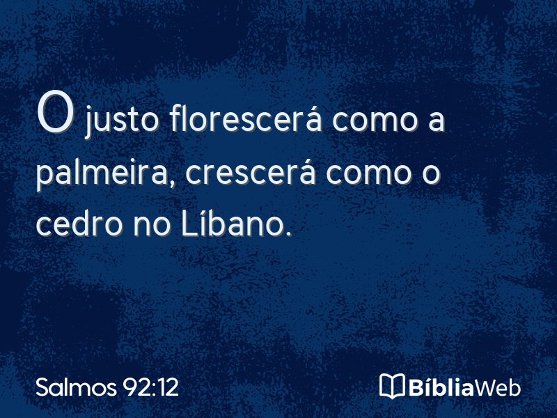 Salmos 92:12 em imagem para compartilhar