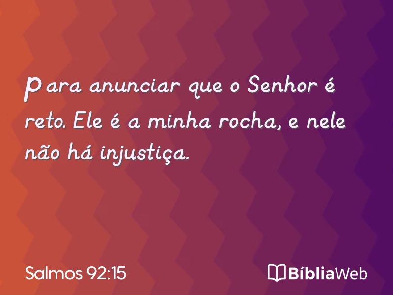 Salmos 92:15 em imagem para compartilhar