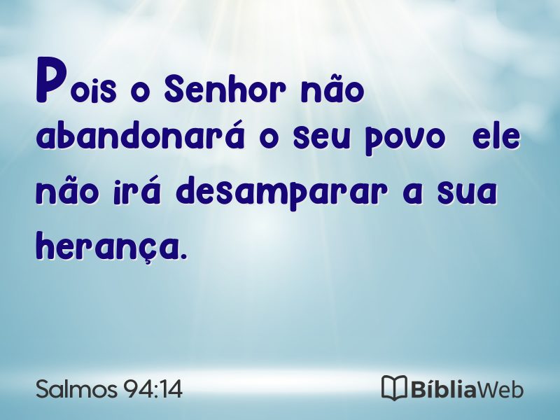 Salmos 94:14 em imagem para compartilhar