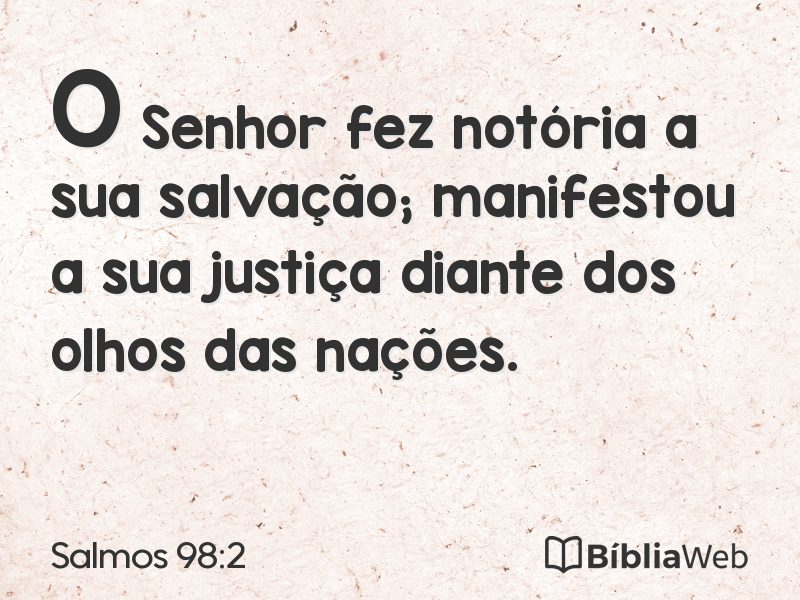 Salmos 98:2 em imagem para compartilhar