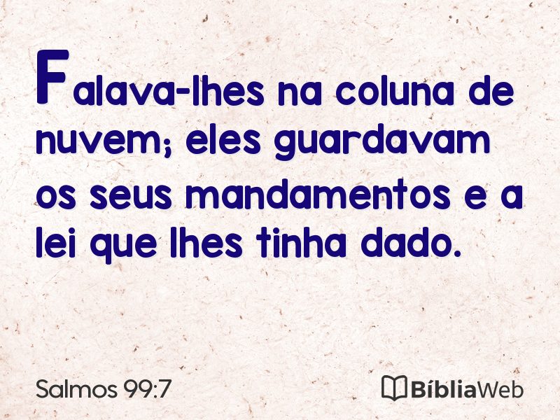 Salmos 99:7 em imagem para compartilhar