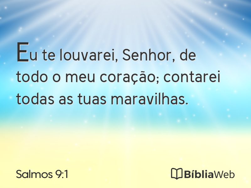 Salmos 9:1 em imagem para compartilhar