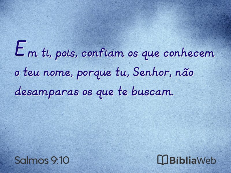 Salmos 9:10 em imagem para compartilhar